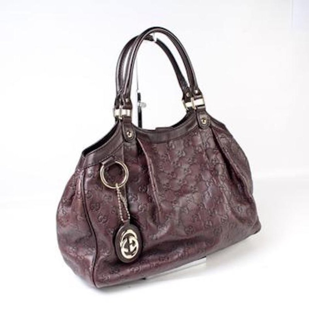 Gucci Top Handle Sukey Medium Brown Leather Bag